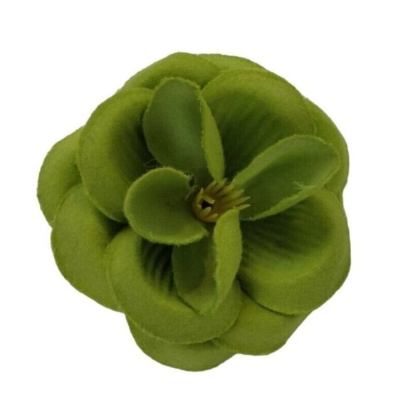 St Patricks Day Green Rose Pin Irish Boutonniere Fabric Brooch Lapel - Picture 1 of 3